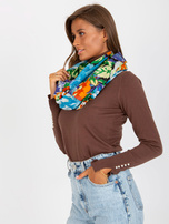 Hurtownia Niebiesko-pomarańczowa chusta z printami