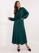 Hurt Ciemnozielona midi spódnica o kroju syrenki