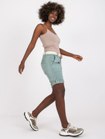 Miętowe szorty casualowe z bawełny STITCH & SOUL