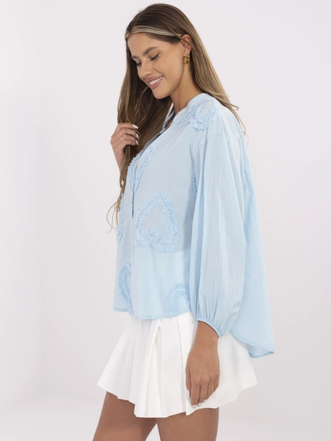 Jasnoniebieska koszulowa bluzka boho OCH BELLA