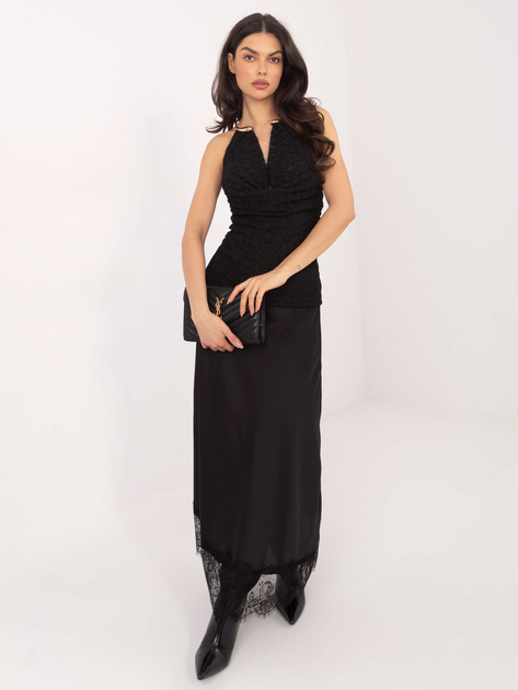 Czarny elegancki top z odkrytymi plecami