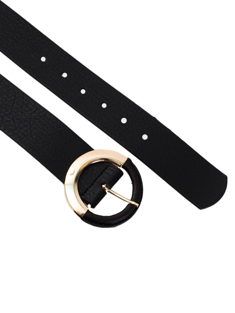 Hurt Czarny pasek z okrągłą klamrą OCH BELLA