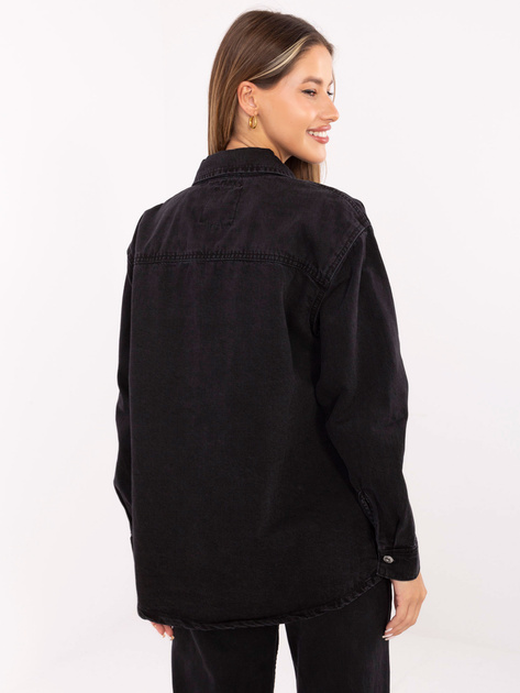 Czarna jeansowa kurtka z kieszeniami SUBLEVEL