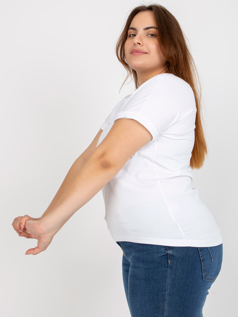 Biały t-shirt plus size z nadrukiem