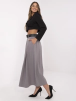 Ciemnoszara elegancka spódnica z szerokim paskiem