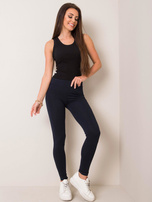 Granatowo-srebrne legginsy Rissa RUE PARIS