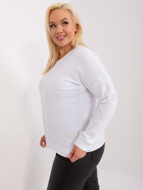 Hurt Biała bluzka plus size z okrągłym dekoltem