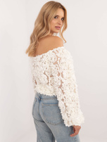 Hurt Ecru wizytowa bluzka hiszpanka z aplikacją 3D