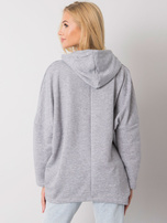Szara melanżowa bluza z kapturem Laylla
