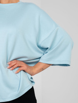 Pastelowa niebieska bluzka basic z miękkiego materiału RUE PARIS 