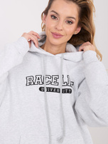 Jasnoszara damska bluza oversize z ociepleniem