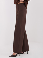 Ciemnobrązowe szerokie spodnie bez zapięcia RUE PARIS