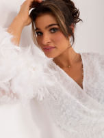 Hurt Biała bluzka wizytowa z kopertowym dekoltem