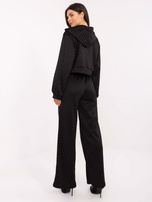 Czarny komplet z rozpinaną bluzą RUE PARIS 