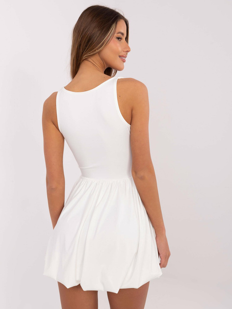 Hurt Ecru sukienka bombka z kwadratowym dekoltem