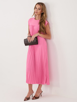 Różowa koktajlowa sukienka bez rękawów RUE PARIS 