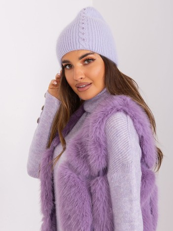 Hurt helllila Damenmütze mit Angora.