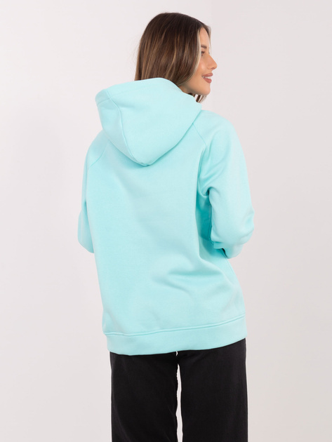 Miętowa dresowa bluza oversize z napisem RUE PARIS