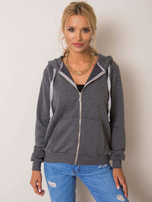 Dunkelgrauer Melange-Pullover Linda.