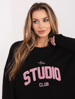 Czarna bluza oversize z wypukłym napisem