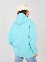 Turkusowa rozpinana bluza basic z ociepleniem