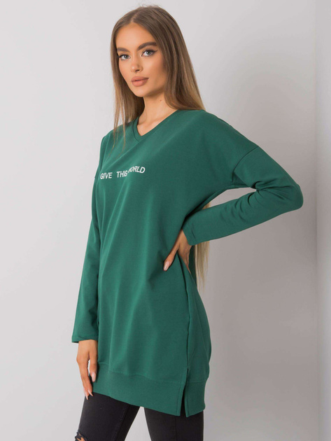 Ciemnozielona tunika z napisem Halifax RUE PARIS