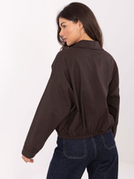 Czekoladowa damska koszula z kieszeniami  RUE PARIS 