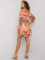 Pomarańczowa sukienka hiszpanka z falbaną Edmonton