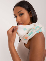 Hurt Ecru-pomarańczowy damski komin z wiskozą