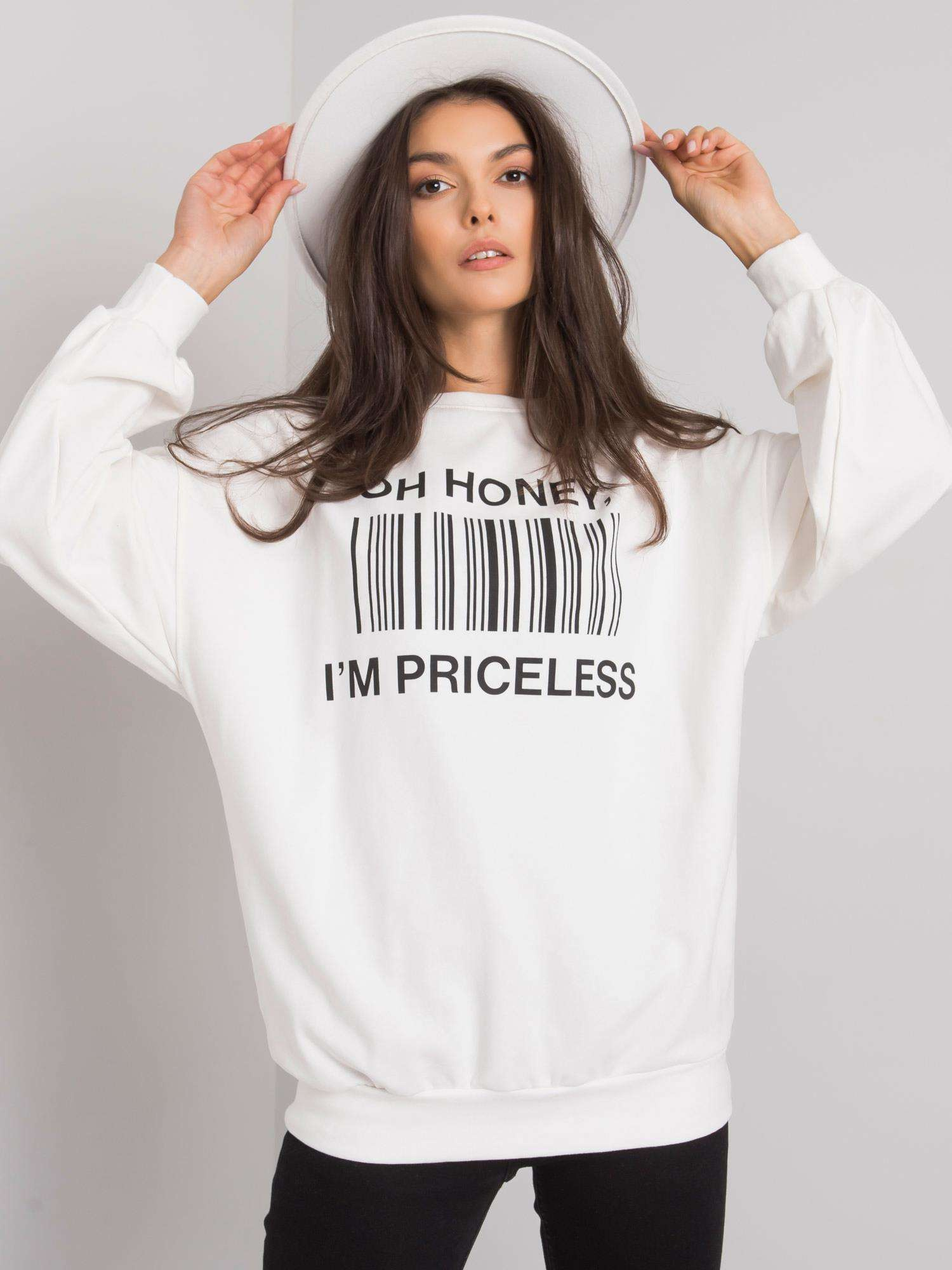Ecru Sweatshirt mit Druck Basile.