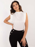 Hurt Biała wizytowa bluzka z błyszczącymi aplikacjami