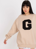 Beżowa dresowa bluza bez kaptura z bawełny Severine 