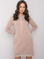 Dunkelbeige Baumwollkleid Sinead RUE PARIS.