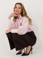 Jasnoróżowa rozpinana koszula z lyocellu