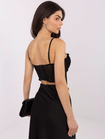 Czarny gorsetowy top z siateczki