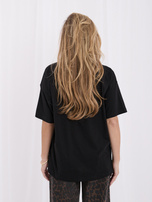 Czarny damski t-shirt basic z bawełny
