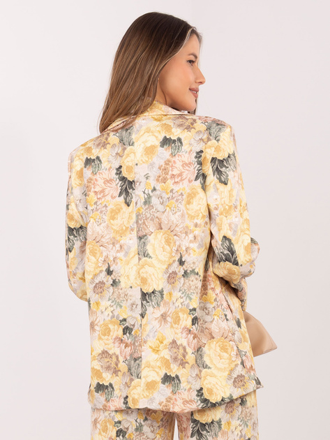 Żółta damska marynarka w kwiaty RUE PARIS