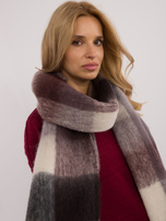 Hurtownia Brązowo-beżowy długi szal w kratę