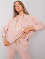 Brudnoróżowy komplet dwuczęściowy z printem Cliffton