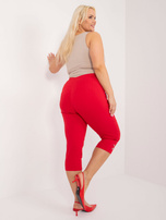 Hurtownia Czerwone dopasowane spodnie 3/4 plus size