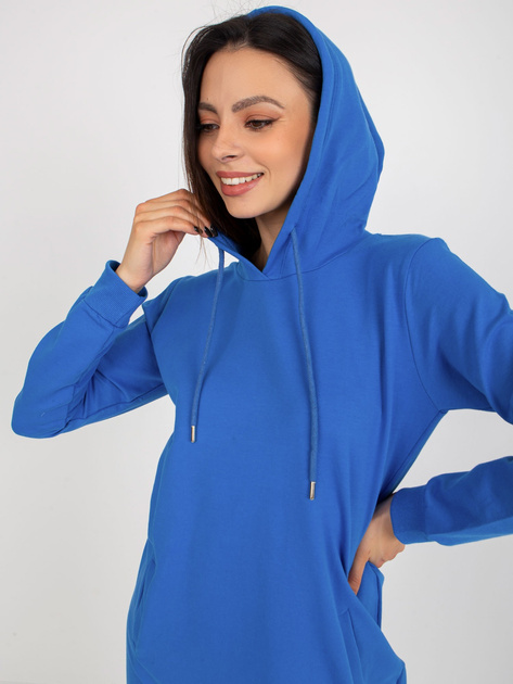 Hurt Ciemnoniebieska dresowa sukienka basic z kapturem