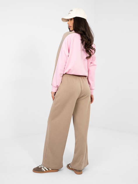 Beżowo-różowy komplet ze ściągaczem na bluzie RUE PARIS