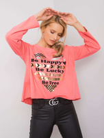 Koralowa bluzka z długim rękawem Miriana