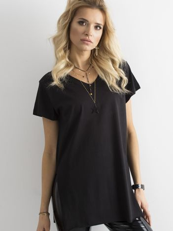 Czarny bawełniany t-shirt damski