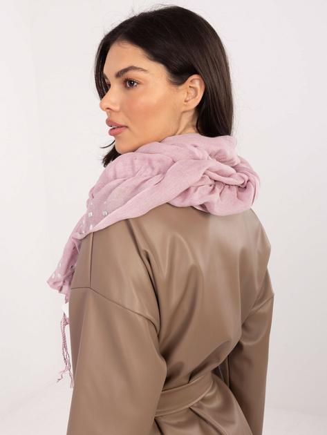 Brudnoróżowa damska chusta z drapowaniem