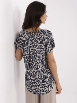 Granatowa letnia bluzka z wiskozy SUBLEVEL 