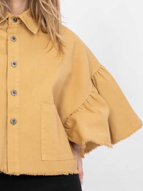 Camelowa jeansowa kurtka z kołnierzykiem RUE PARIS