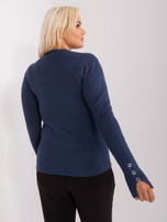 Hurt Granatowy sweter plus size z wiskozą