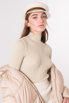 Jasnobeżowy prążkowany golf BSL