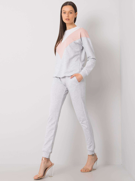 Biało-brudnoróżowy komplet dresowy Hilda